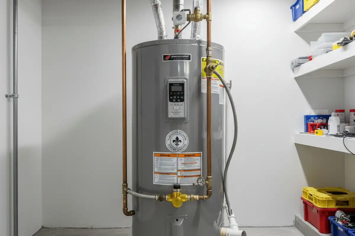 Completed water heater repair showing professional installation by AC specialists in Louisville KY