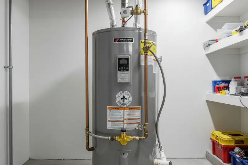 Completed water heater repair showing professional installation by AC specialists in Louisville KY