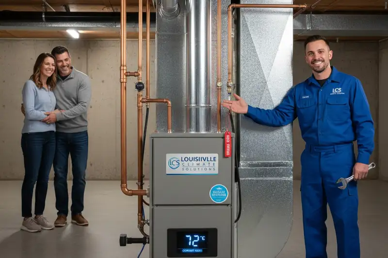 Restored heating system after professional furnace repair in Louisville KY home by Five Star Cooling